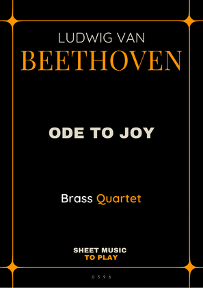 Book cover for Ode To Joy - Easy Brass Quartet (Full Score and Parts)