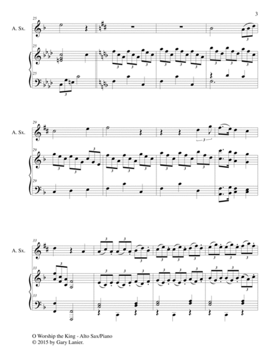 O WORSHIP THE KING (Duet – Alto Sax and Piano/Score and Parts) image number null
