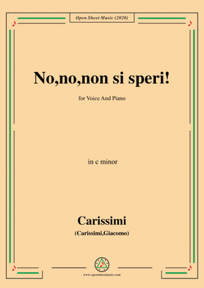 Book cover for Carissimi-No,no,non si speri,in c minor,for Voice and Piano
