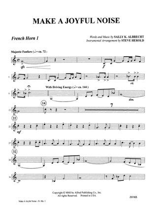 Book cover for Make a Joyful Noise: 1st F Horn