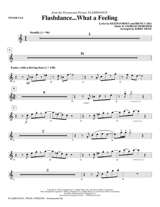 Flashdance...What A Feeling (from Flashdance) (arr. Kirby Shaw) - Tenor Sax