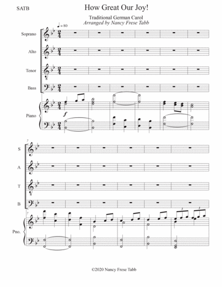 How Great our Joy with excerpts from Joy to the World arranged for SATB Choir image number null