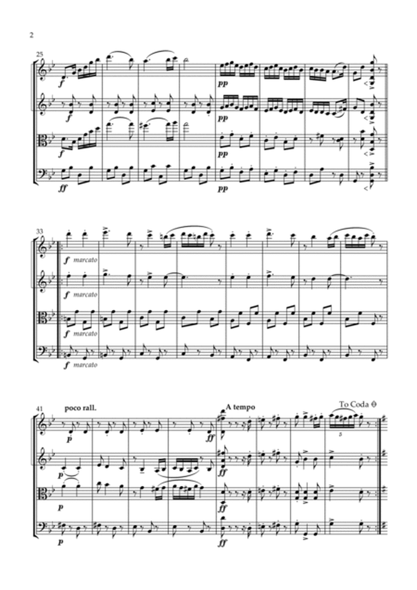 Brahms: Hungarian Dance No.5 in G Minor for String Quartet - Score and Parts image number null