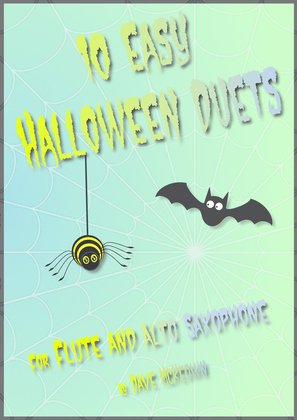 Book cover for 10 Easy Halloween Duets for Flute and Alto Saxophone