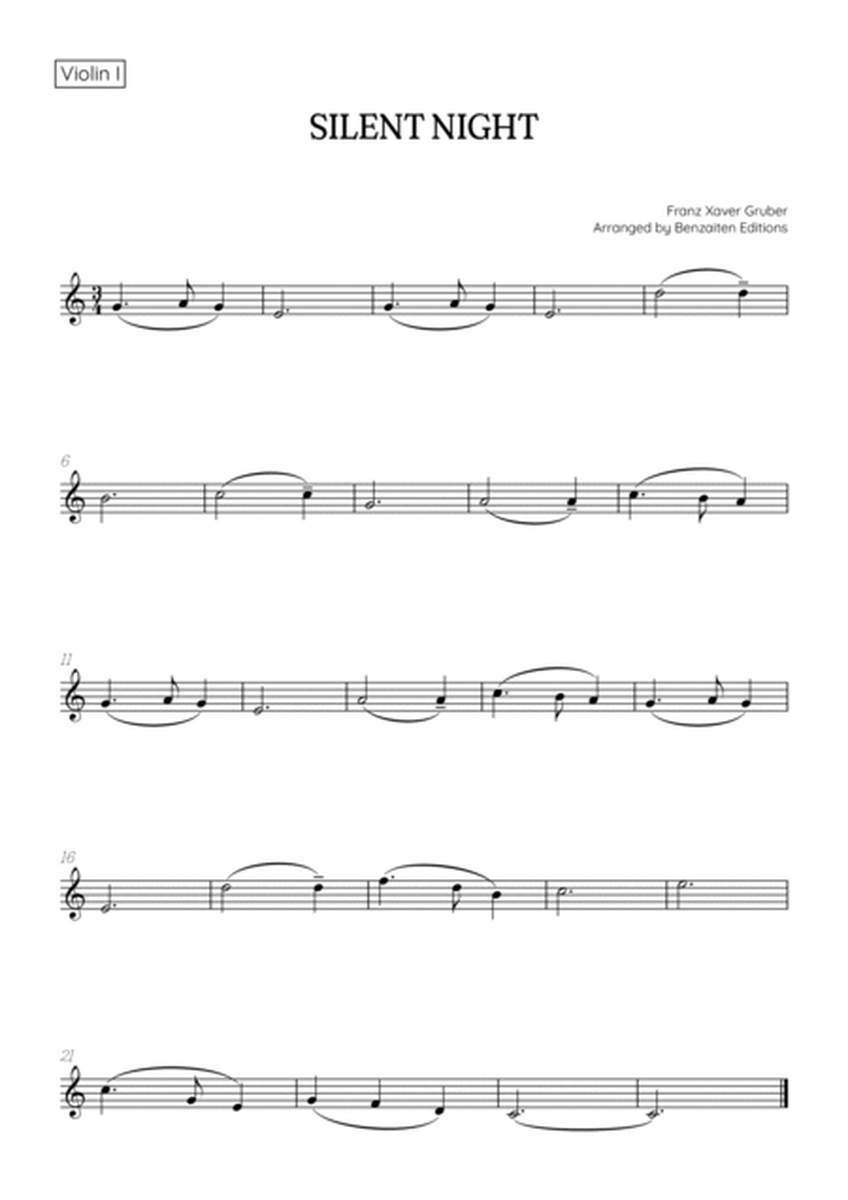 Silent Night for violin duet • easy Christmas song sheet music with chords image number null