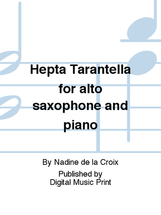 Book cover for Hepta Tarantella for alto saxophone and piano