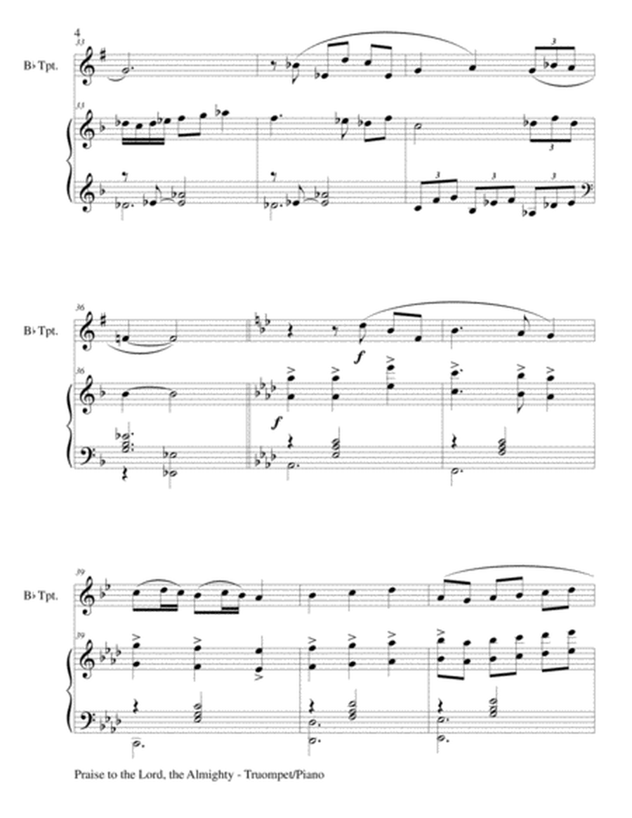 PRAISE TO THE LORD, THE ALMIGHTY (Duet – Bb Trumpet and Piano/Score and Parts) image number null