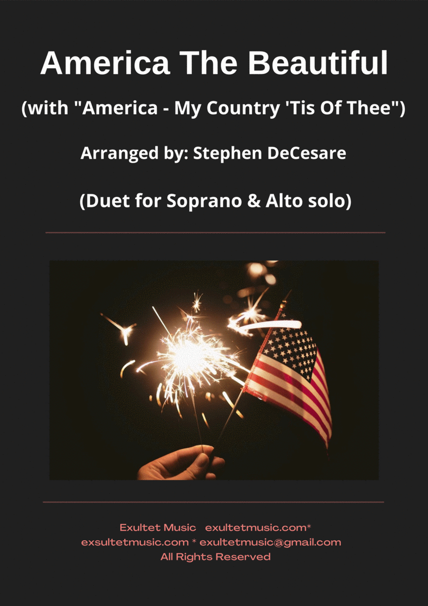 America The Beautiful (with "America - My Country 'Tis Of Thee") (Duet for Soprano and Alto solo) image number null