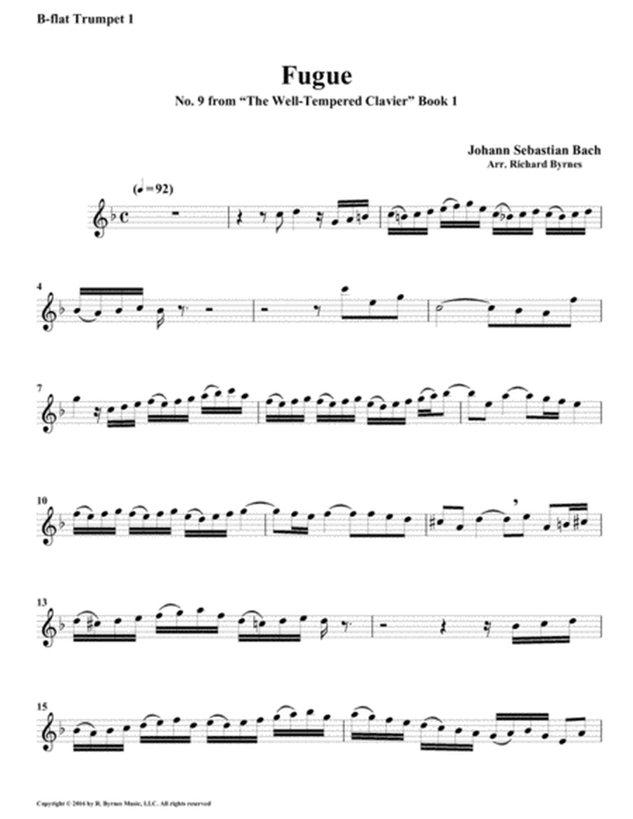 Fugue 09 from Well-Tempered Clavier, Book 1 (Brass Quartet) image number null