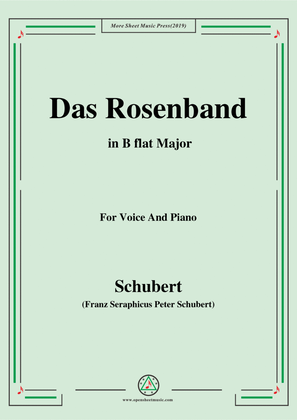 Book cover for Schubert-Das Rosenband(The Rosy Ribbon),Ver.II,in B flat Major