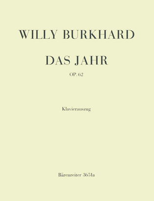 Book cover for Das Jahr, op. 62