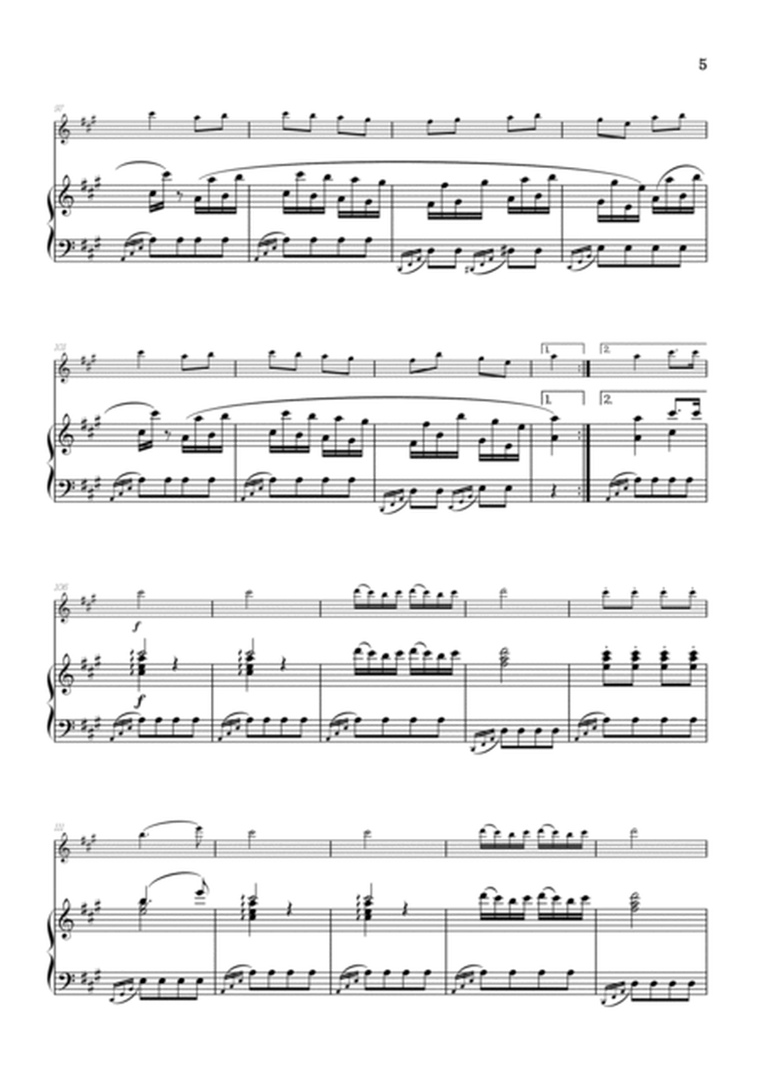 Rondo Alla Turca (Turkish March) • flute sheet music with piano accompaniment image number null