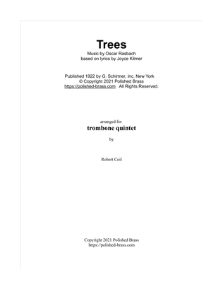 Book cover for Trees (Trombone quintet)