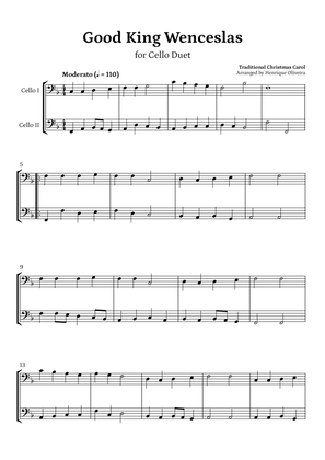 Book cover for Good King Wenceslas (Cello Duet) - Beginner Level