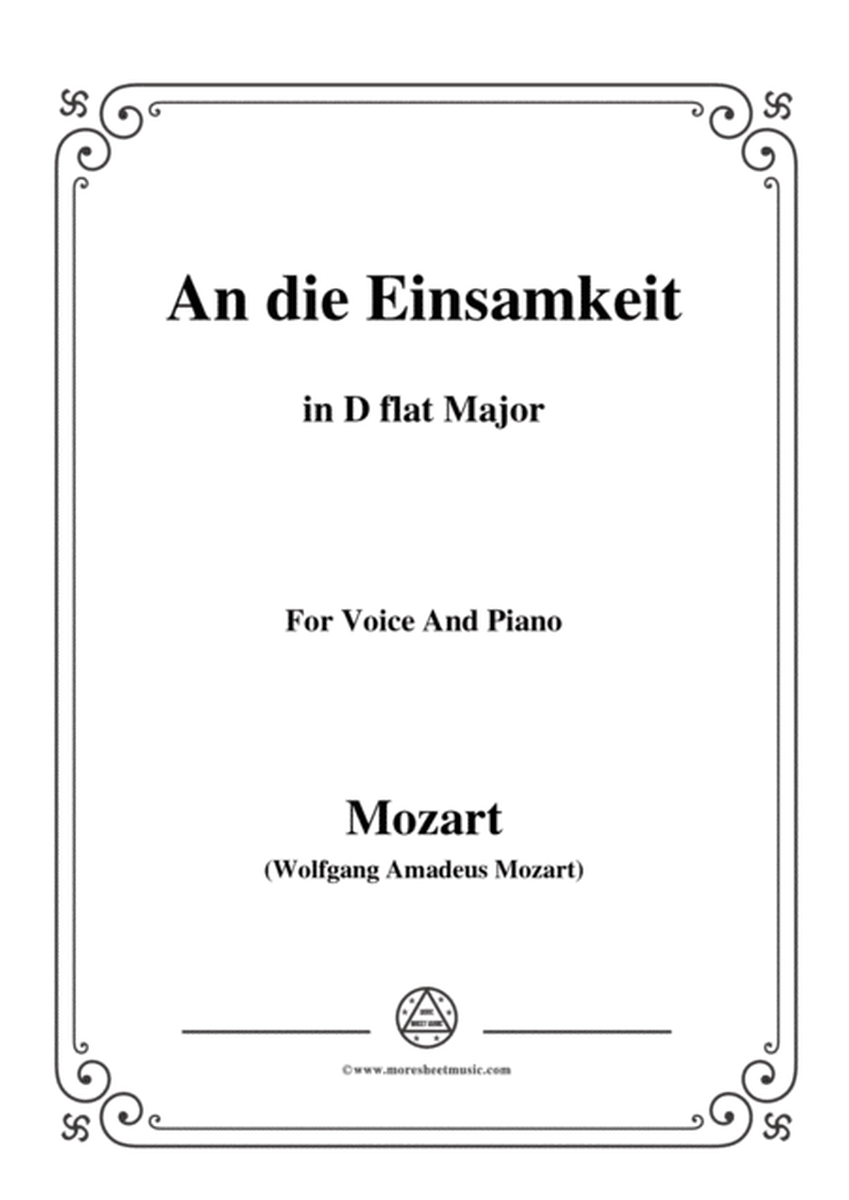 Mozart-An die einsamkeit,in D flat Major,for Voice and Piano image number null