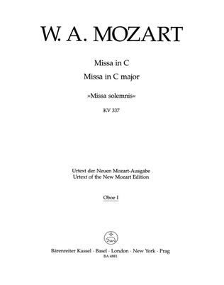 Book cover for Missa C major, KV 337 'Missa solemnis'