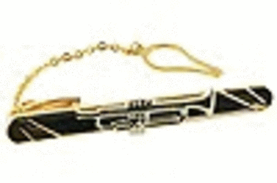 Tie Bar Small Trumpet 18Kt Gold Ep 2 Tone