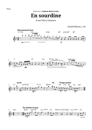 Book cover for En sourdine by Debussy for Flute and Chords