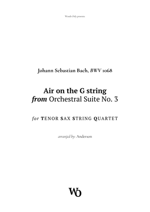 Book cover for Air on the G String by Bach for Tenor Sax and Strings