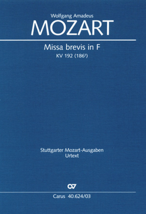 Book cover for Missa brevis in F major