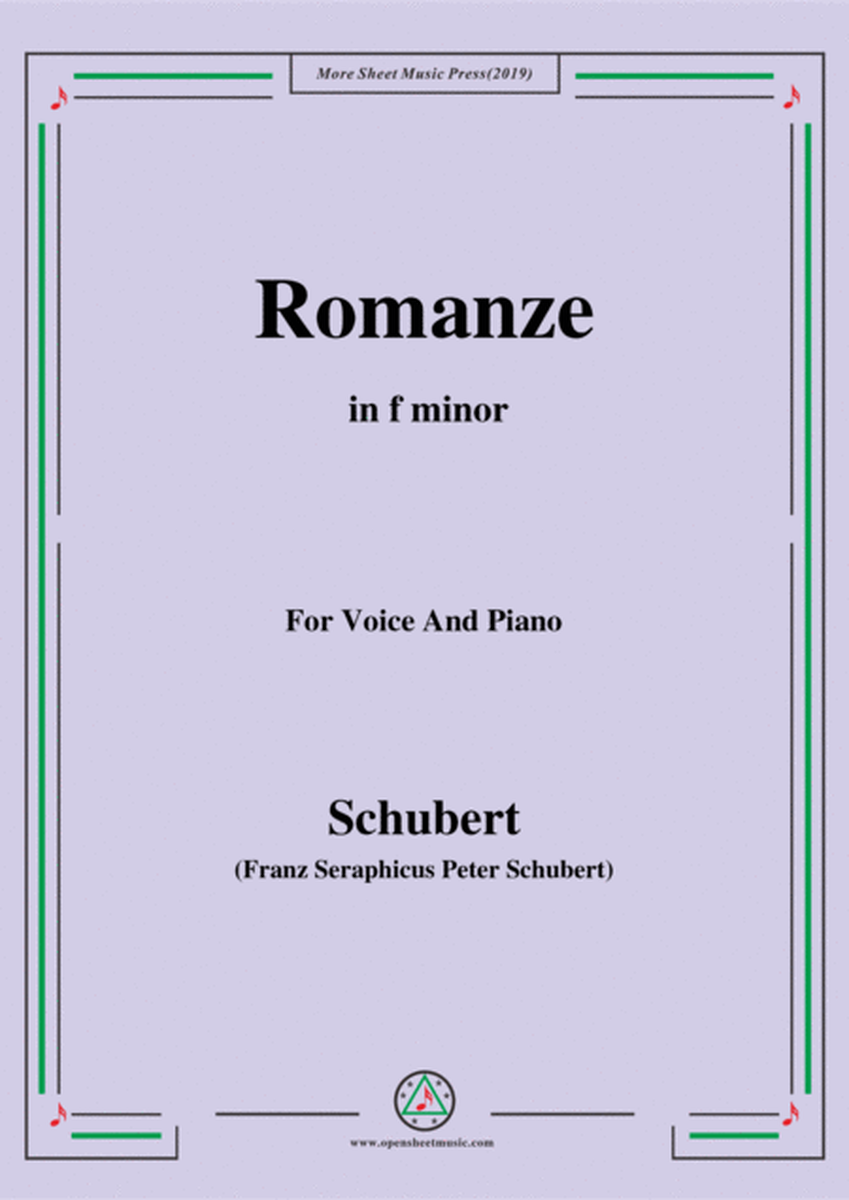 Schubert-Romanze,from 'the play Rosamunde',in f minor,Op.26,for Voice and Piano image number null