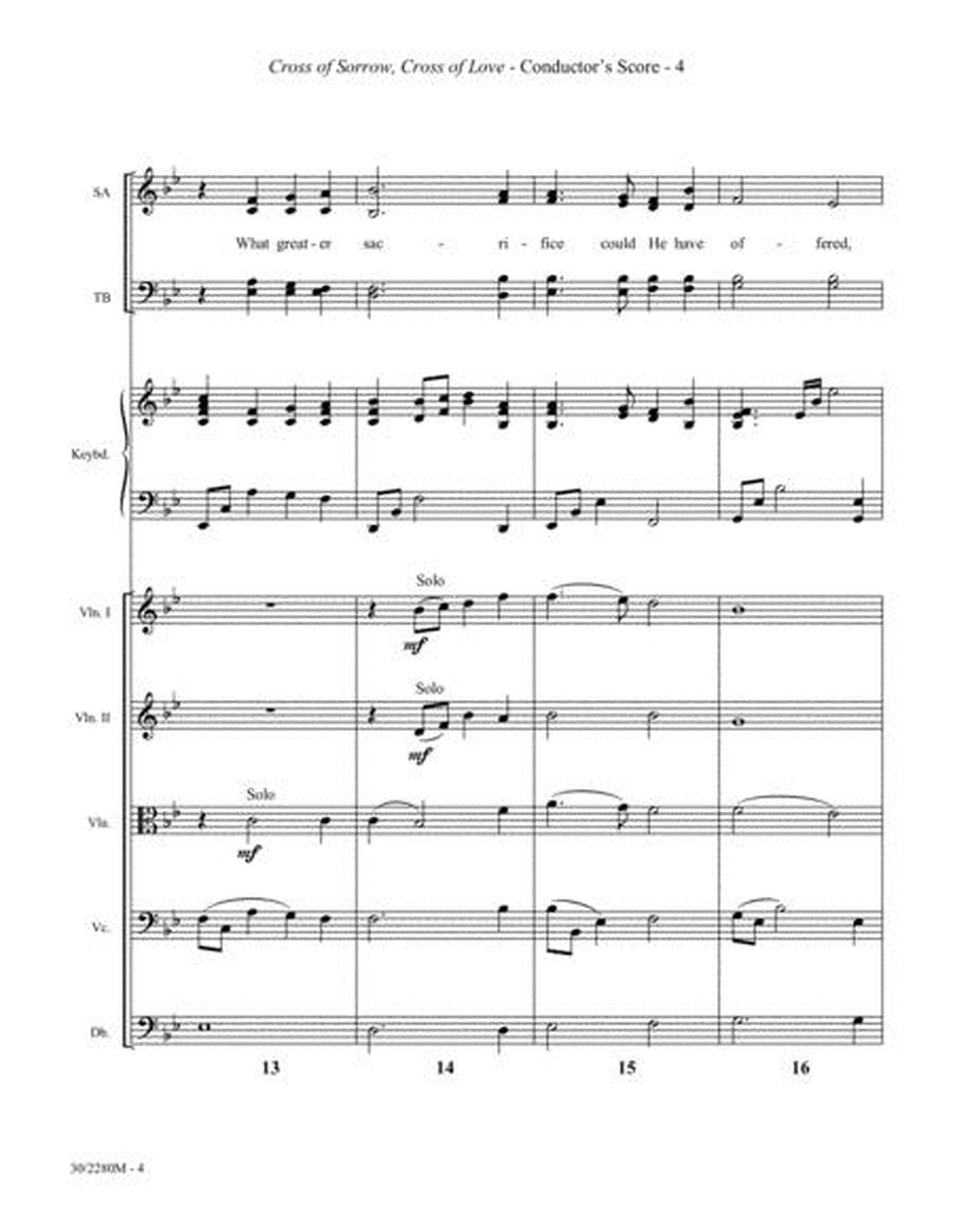 Cross of Sorrow, Cross of Love - String Orchestra Score and Parts