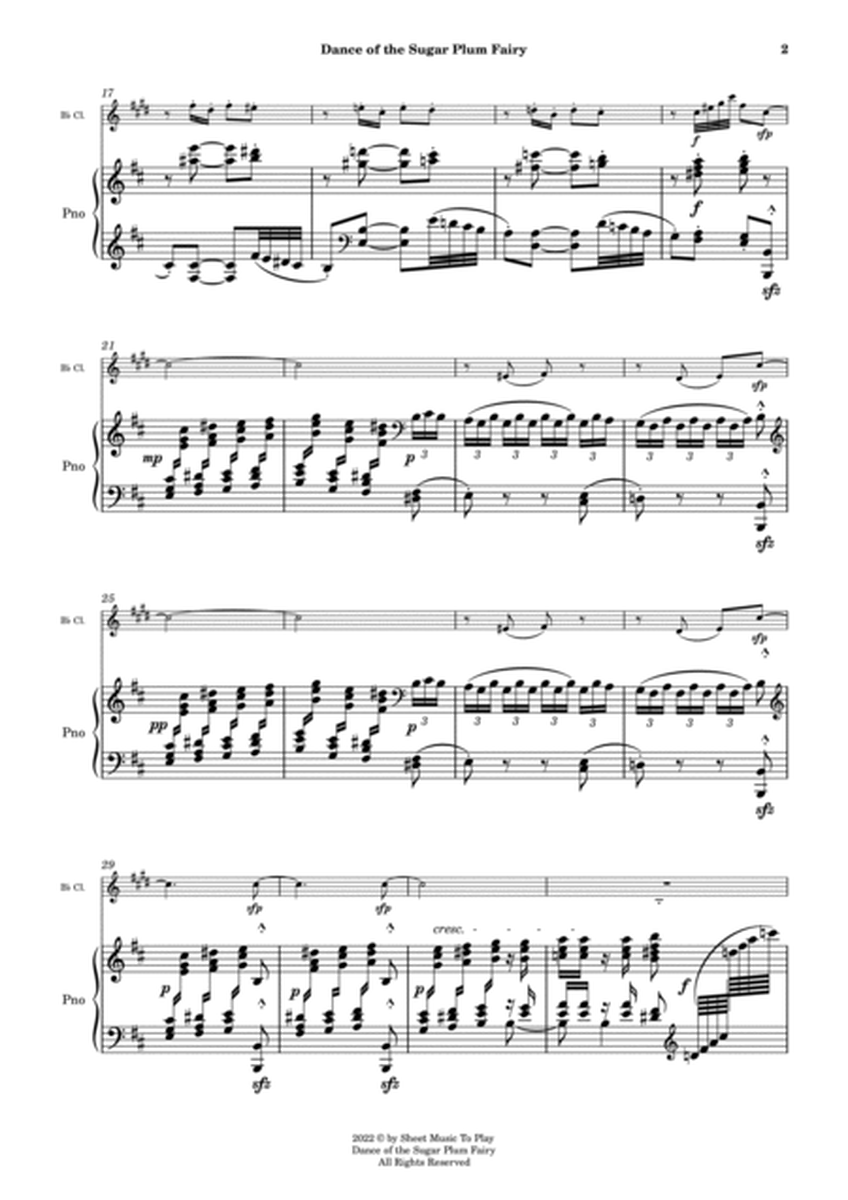 Dance of the Sugar Plum Fairy - Bb Clarinet and Piano (Full Score and Parts) image number null