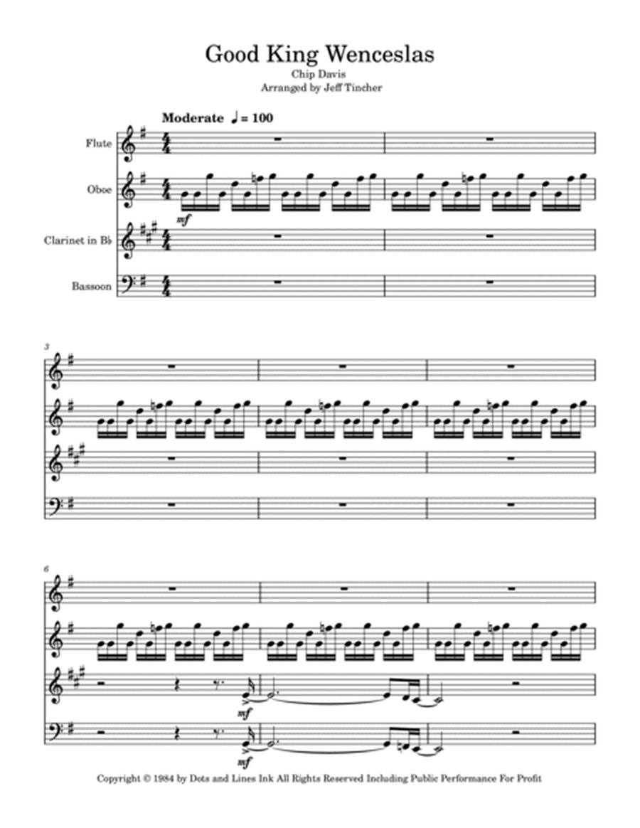 Good King Wenceslas by Mannheim Steamroller Woodwind Quintet - Digital Sheet Music