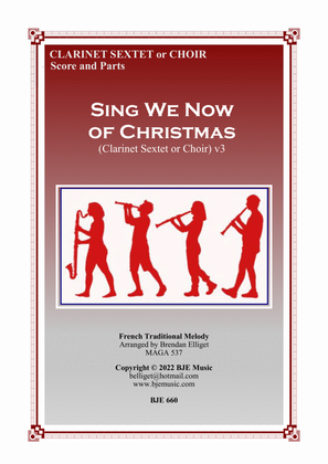 Book cover for Sing We Now of Christmas - Clarinet Sextet or Choir