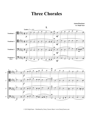 Book cover for Three Chorales for Trombone Quartet
