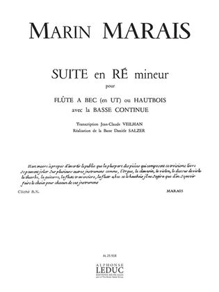Book cover for Marin Suite In D Minor 4eme Livre 1ere Suite Rec Or Oboe & Bass Cont