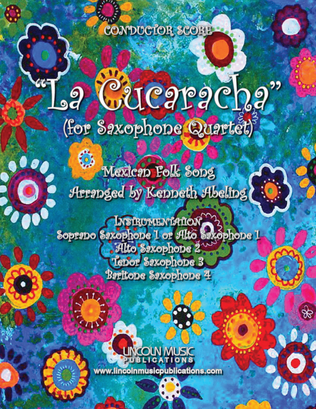 Book cover for La Cucaracha (for Saxophone Quartet SATB or AATB)