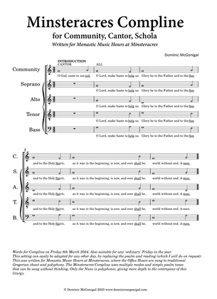 Minsteracres Compline (SATB)