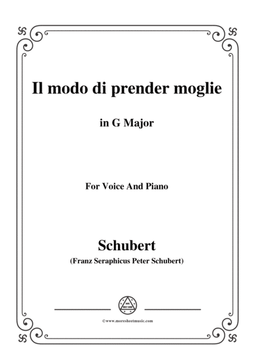 Schubert-Il modo di prender moglie,Op.83 No.3,in G Major,for Voice&Piano image number null