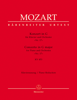 Book cover for Concerto for Piano and Orchestra, No. 17 G major, KV 453