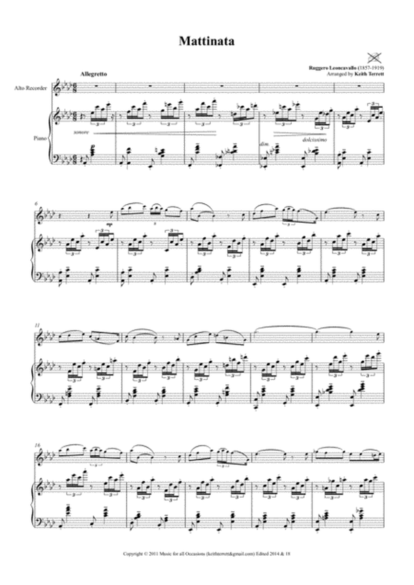 Mattinata for Alto (Treble) Recorder & Piano image number null