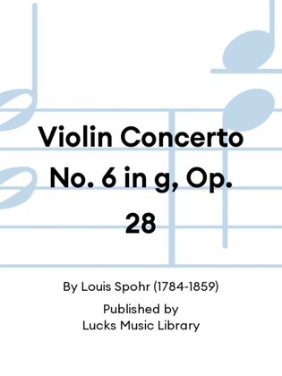 Book cover for Violin Concerto No. 6 in g, Op. 28