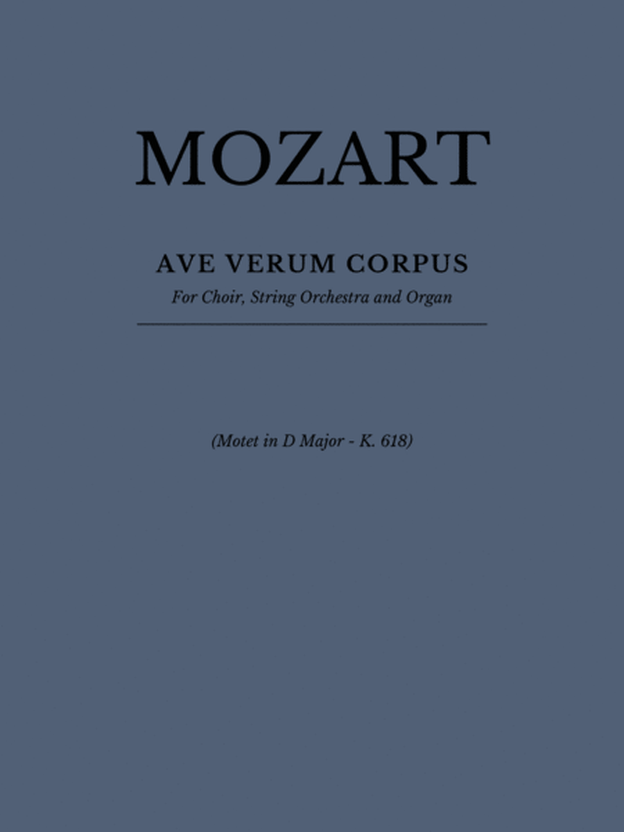 Ave Verum Corpus for Choir SATB, String Orchestra and Organ image number null