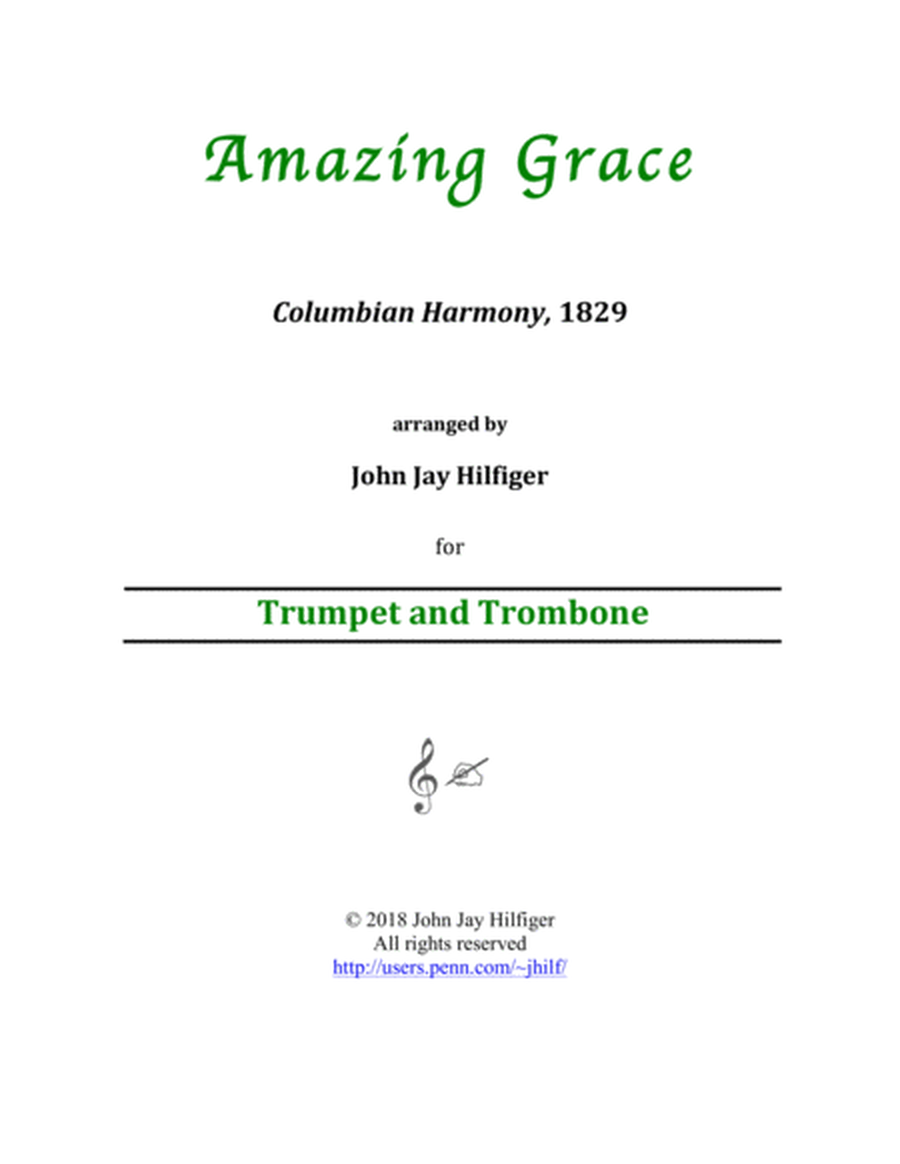 Amazing Grace for Trumpet and Trombone image number null