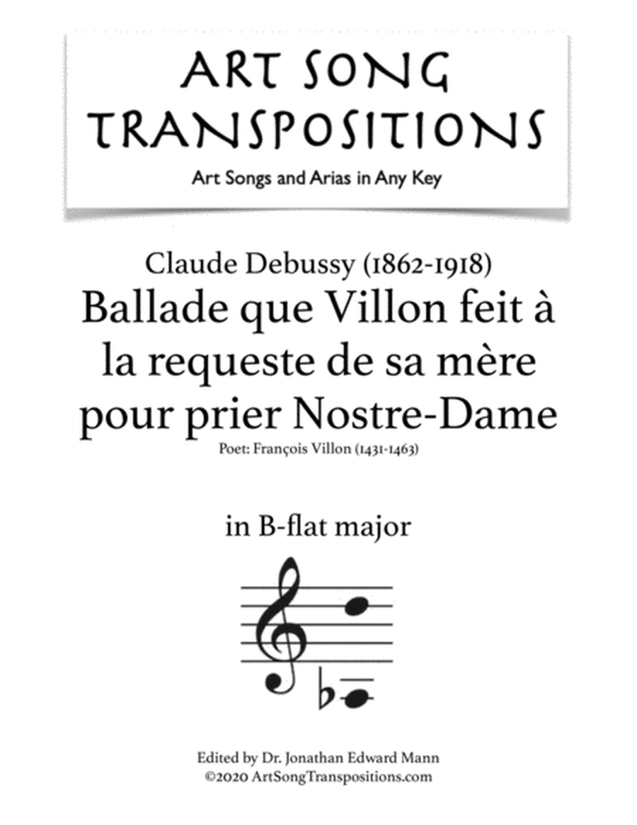 DEBUSSY: Ballade que Villon feit à la requeste de sa mère (transposed to B-flat major)