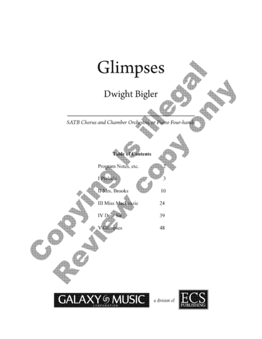 Glimpses (Piano/Vocal Score) image number null
