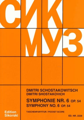 Book cover for Symphony No. 6, Op. 54