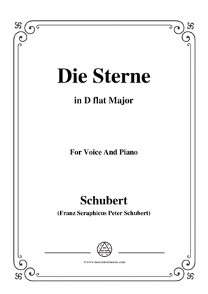 Book cover for Schubert-Die Sterne,in D flat Major,for Voice&Piano