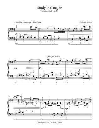 Book cover for Study in G major (for piano, left hand)
