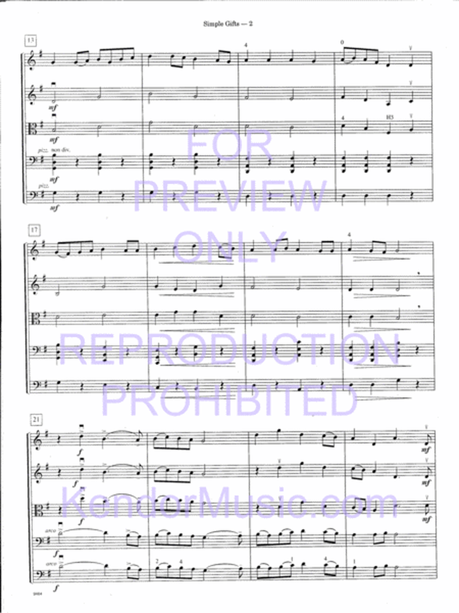 Simple Gifts (Full Score)