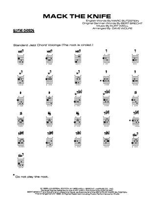 Mack the Knife (from The Threepenny Opera): Guitar Chords