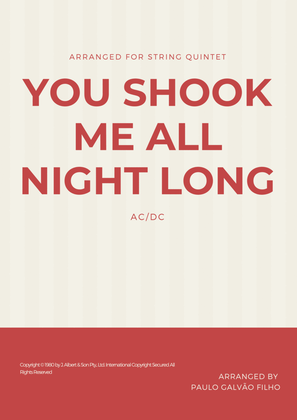 Book cover for You Shook Me All Night Long