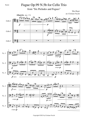 Book cover for Fugue Op.99 N.5b for Cello Trio