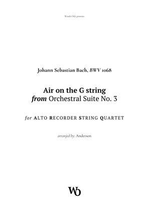 Book cover for Air on the G String by Bach for Alto Recorder and Strings