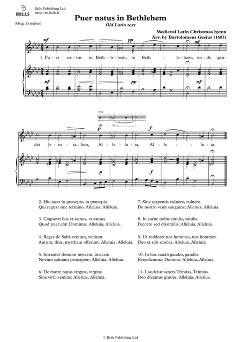 Puer natus in Bethlehem (Solo song) (B-flat minor)